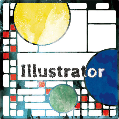Illustratorで描いたデザイン画を手書き風にする方法 キュウコン ステンドグラス